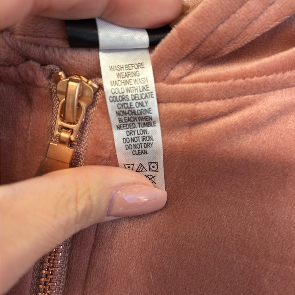 FELINA ROSE PINK VELOUR ZIP HOODIE SET XL - Picture 11 of 14